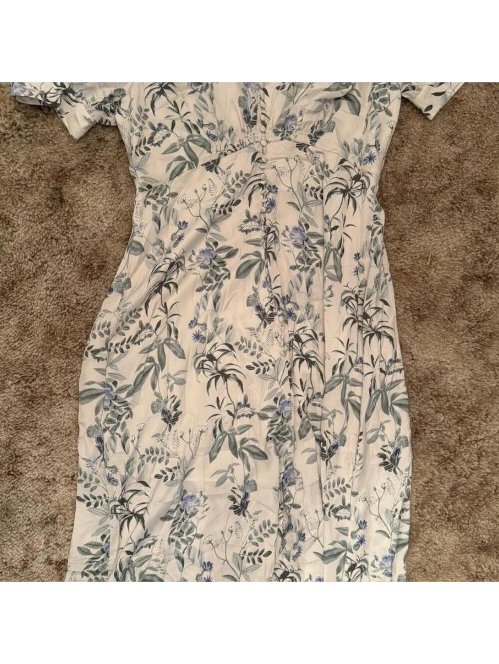 Gal Meets Glam Lauren Botanical Midi Dress Womens Size 16 Green Floral